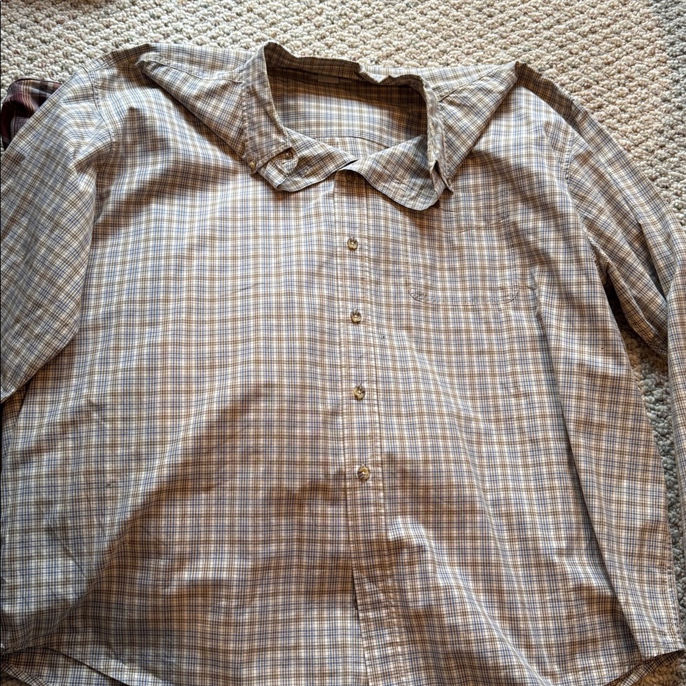 Carhartt Men’s Buttoned Plaid Shirts - Tan and Beige